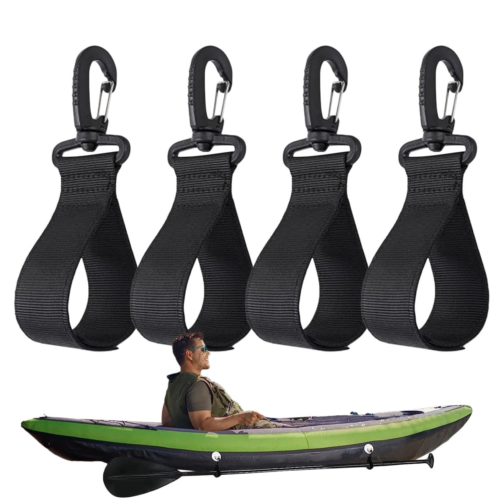 Fascette per pagaia da kayak, 4 pezzi, fissaggio con morsetto per pagaia da barca, supporto per bastone da kayak, per mare, spiaggia, fiume, lago, bordo mare, canoa, barca, escursionismo acquatico