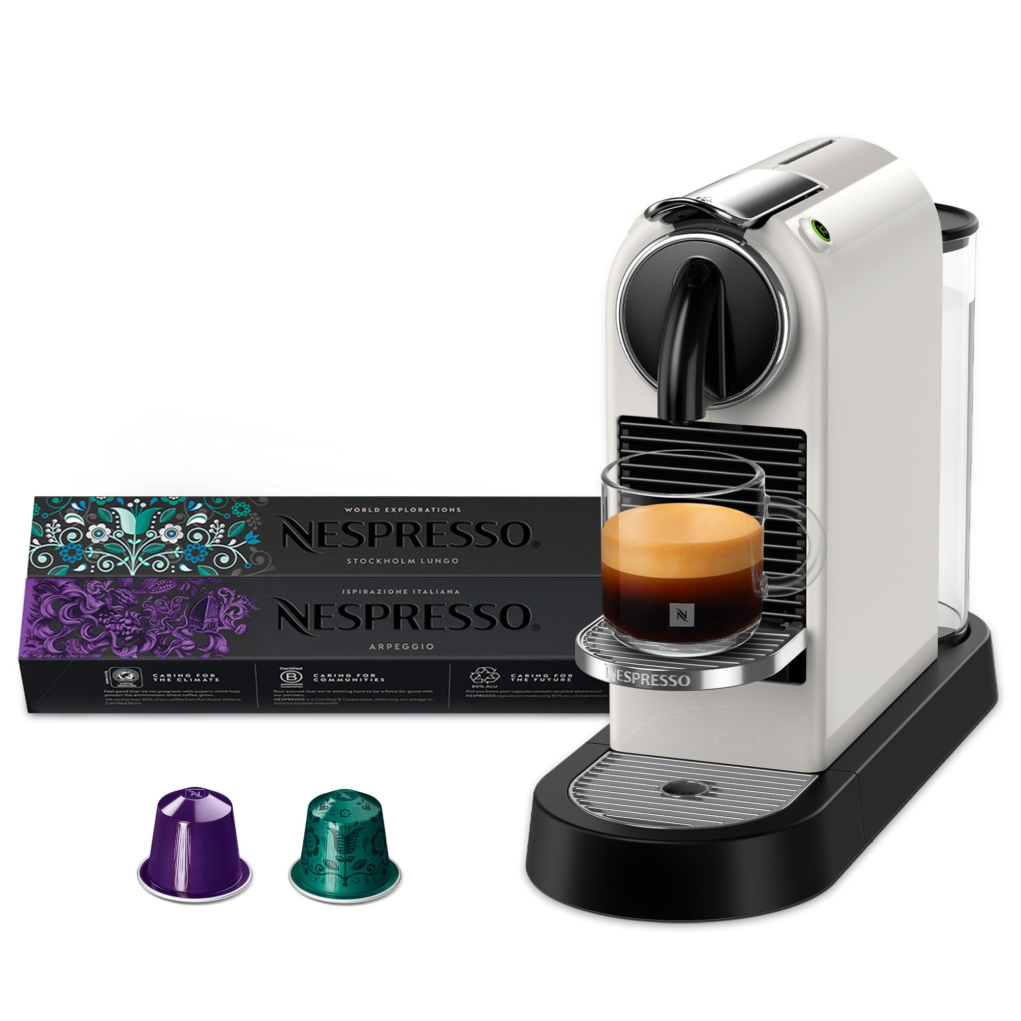 Nespresso CitiZ Coffee Machine (White) with 2 Coffee Sleeves|One-Touch Brewing | 40ml Espresso & 110ml Lungo |Coffee Machine for Home| 2 Years Warranty| Authorized Distributor-image-43