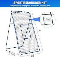 Vista 3 de Red de rebote de lanzamiento de béisbol, objetivo de bateo de 9 hoyos, redes de entrenamiento de softbol con zona de ataque, 2 redes