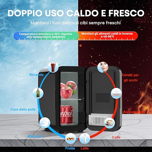 Enventor 6L 8 Lattine Mini Frigo Nero, 12V/220V - 2
