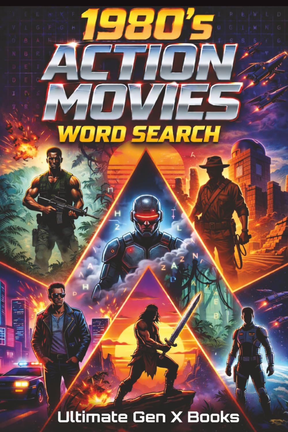 1980s Action Movies Word Search: Classic Cinema Lovers, Pop Culture Puzzles, Retro Entertainment Nostalgia, Movie Buffs Activity Book