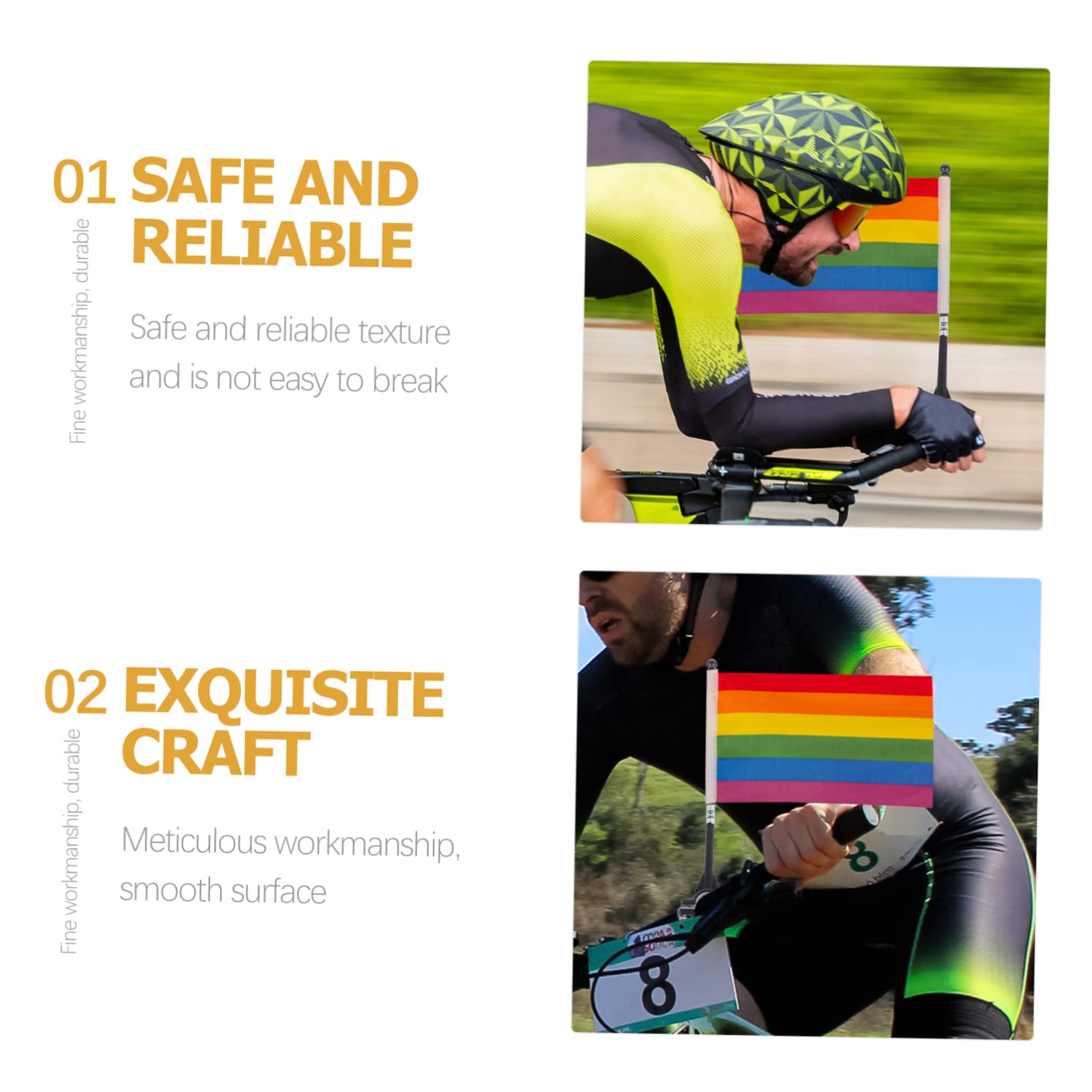 FONDOTIN 8pcs Bike Handlebar Flag Holders Durable Flag Pole Set for ' Bikes Safety Flag Mounting Accessories for Outdoor Cycling Adventures