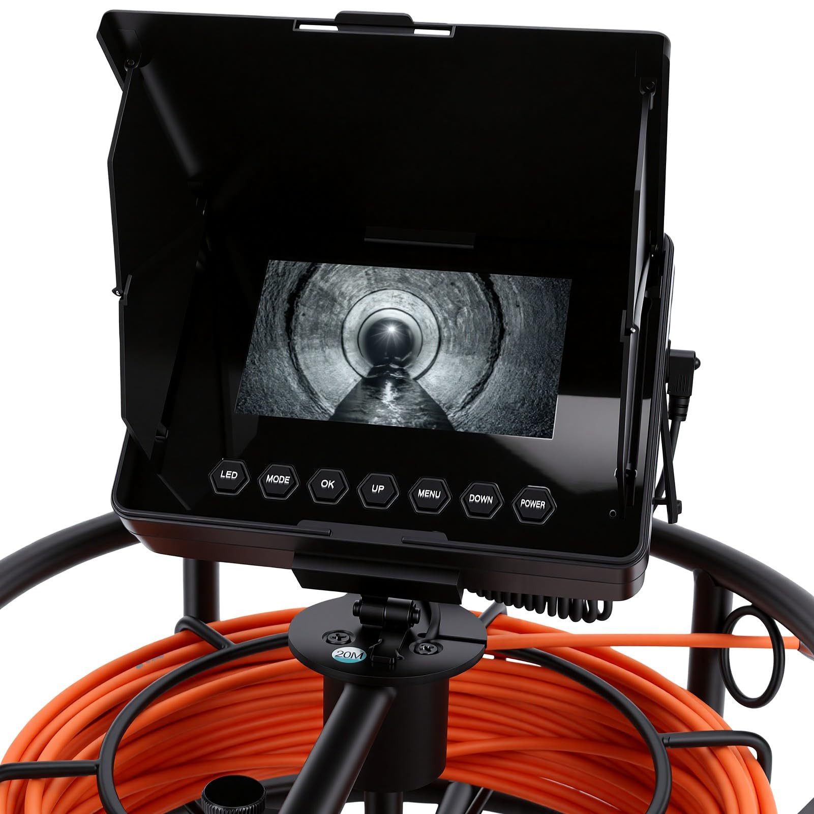 LICAEVEY Cámara de Inspección de Alcantarillado, Cámara de Inspección de Tuberías con Pantalla de 4,3 Pulgadas con Batería de 8500 MAh IP68 1000TVL, de Drenaje para Fontanería de Tuberías de Agua