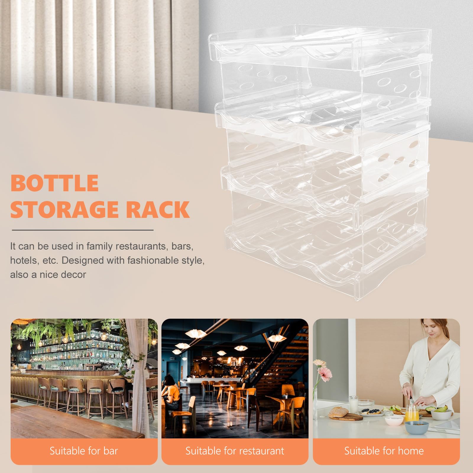 Sosoport Porte-Bouteilles D’Eau Pliable Empilable 4 Niveaux en Pet