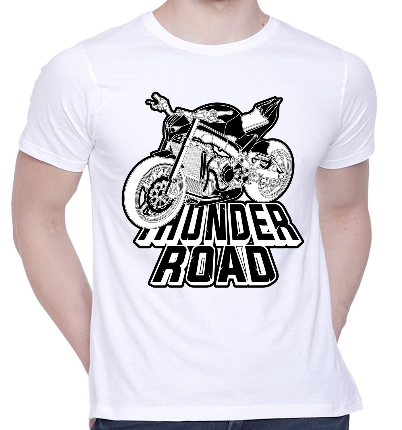 CreativiTGraphic Printed T-Shirt for Unisex Motor Bike Tshirt | Casual Half Sleeve Round Neck T-Shirt | 100% Cotton | D00153-335