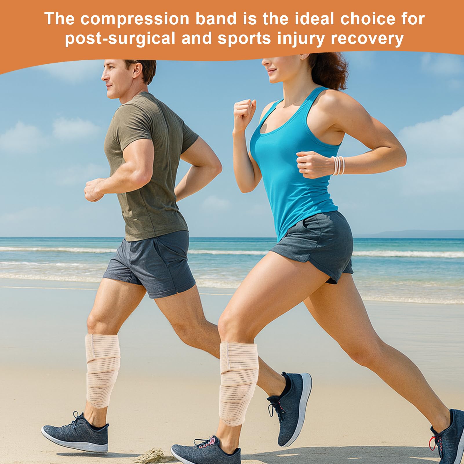 2 PCS Thigh Hamstring Compression Sleeve, Adjustable Thigh Compression Wraps for Varicose Veins Treatment for Legs, Nylon Quad Knee Support Bandage, Versatile Compression for Knee, Calf, Arm SkinColor — Amazon image 7