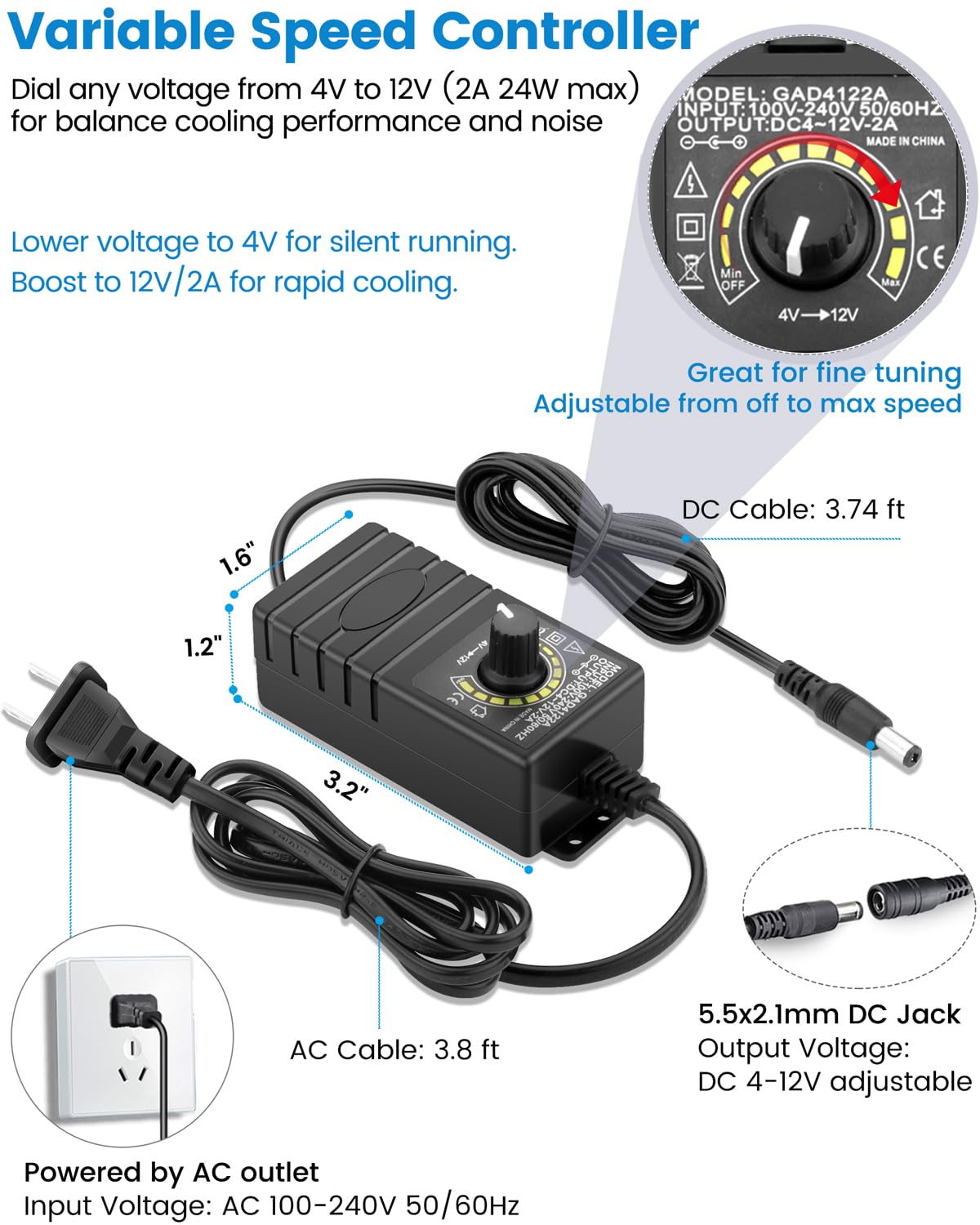 Variable Speed Controller details for GDSTIME fan