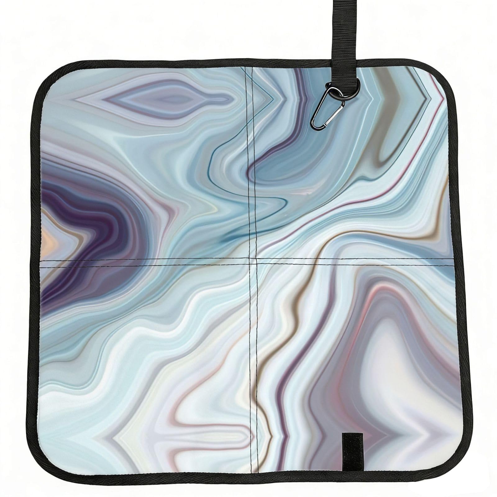 SDEGTHO Marble Mural Print Padded Seat Pad Folding Cushion Waterproof Bench Mat Portable Outdoor Rest Mat 15.8"