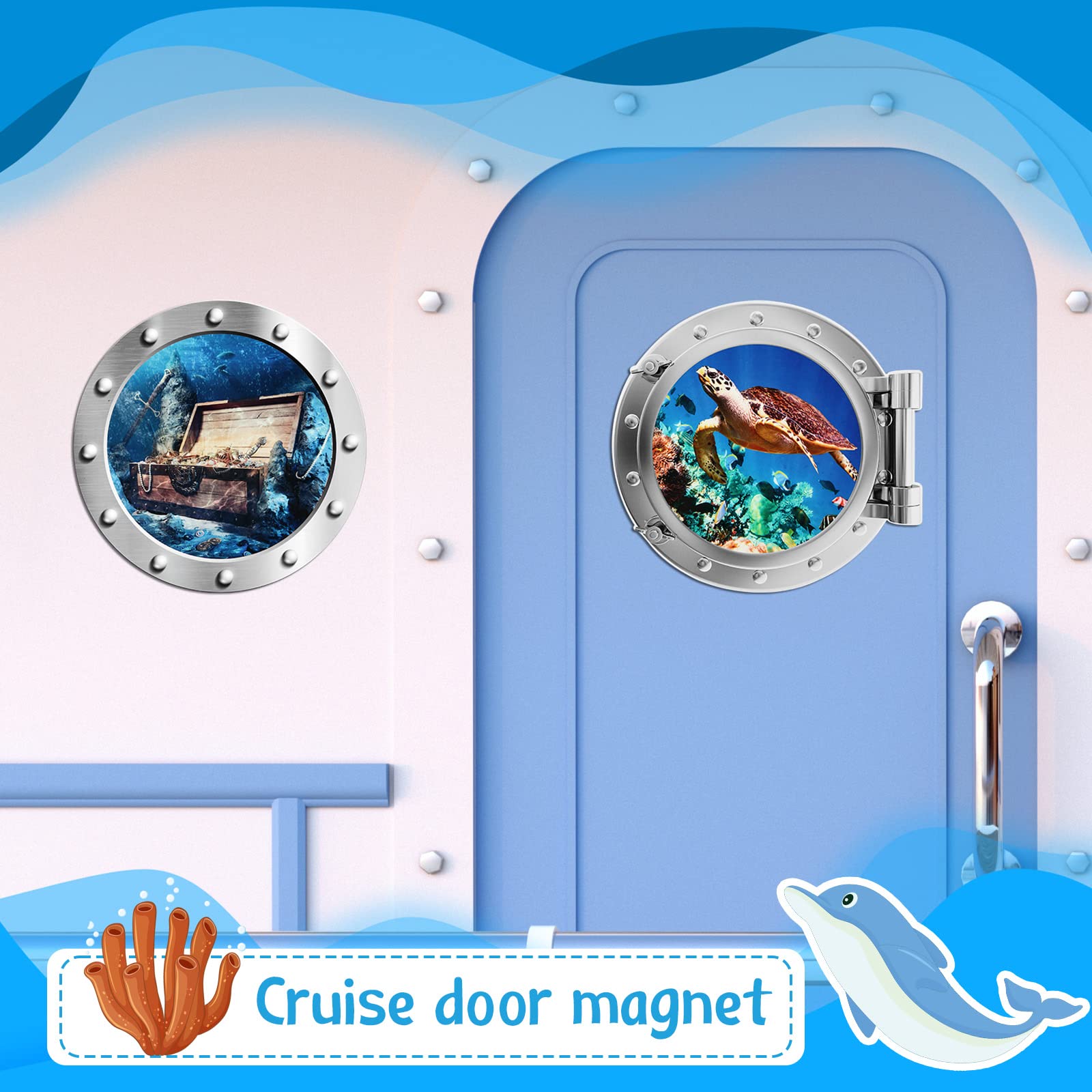 7 Set Ocean Screen Saver Magnets - Turtle, Dolphin, Starfish Decorative Stickers For Sliding Doors - View #6