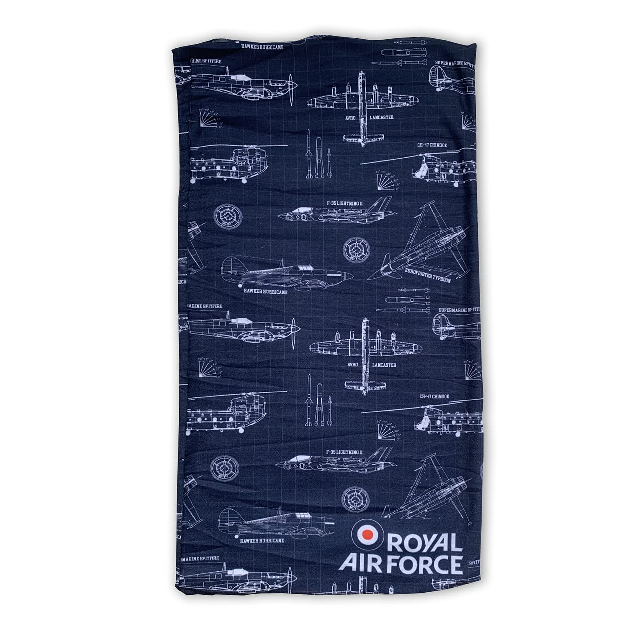 International Insignia Men's Navy Raf Military Planes Tech. Diagram Snood Bandana