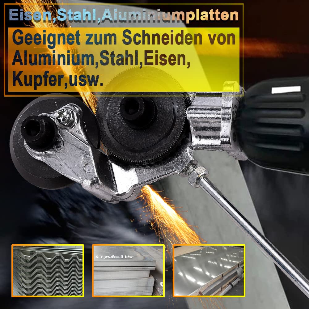 QLOUNI Elektrische boormachine, plaatsnijder, metaalplaatsnijder, nauwkeurig snijden, plaatsnijder voor het snijden, elektrisch plaatwerk, metaal, nibbler geschikt voor 12 V/21 V lithium-boormachine