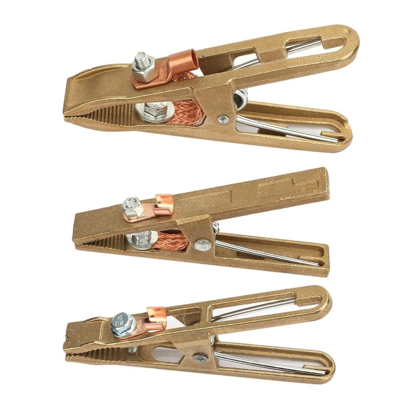 Maqddo One Color 2Pcs Brass Material A Shape Ground Welding Earth Clamp For Machine Cable Clip Electrode Holder Clam For Welding Machine(500A)