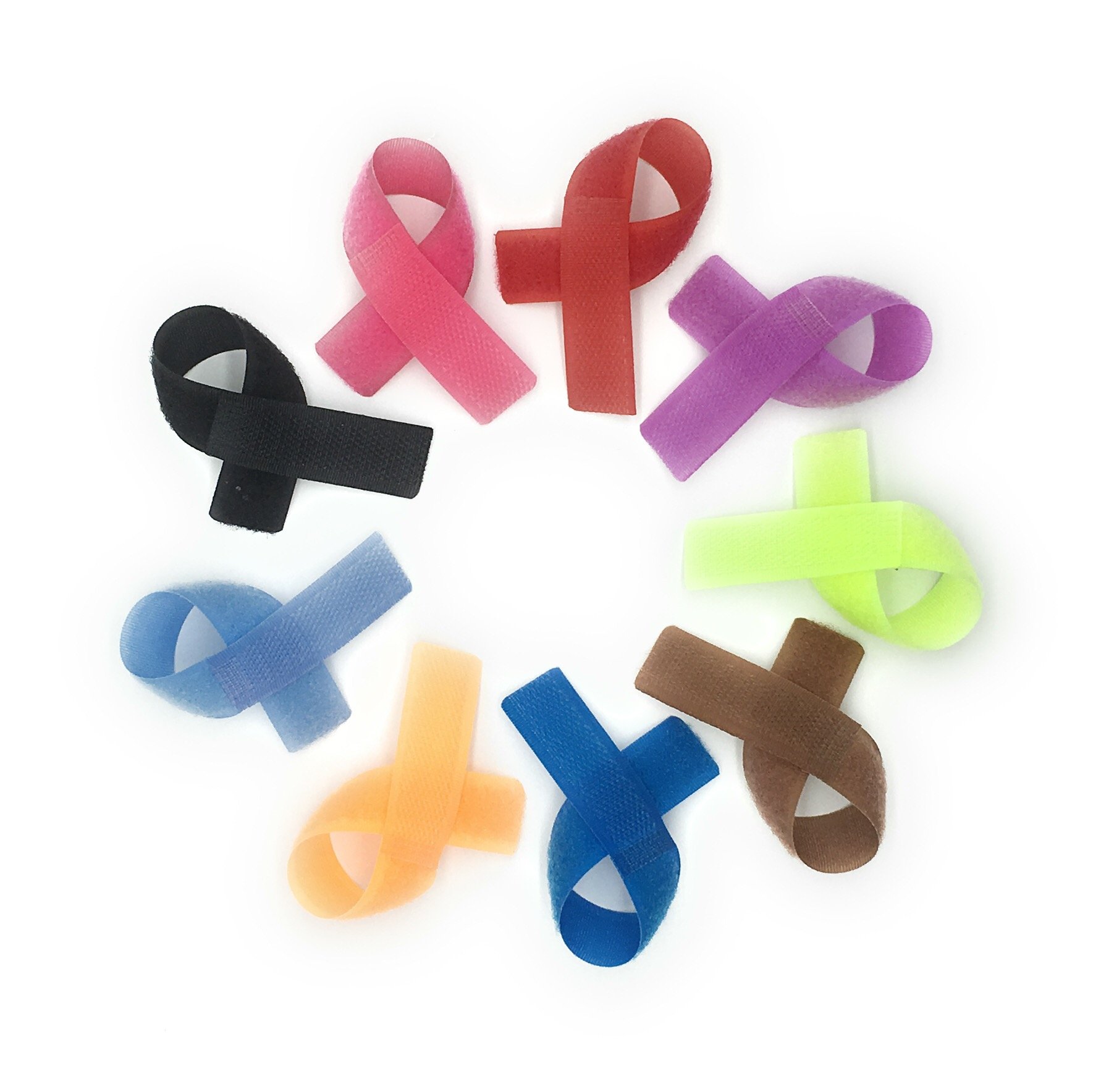 50 PCS Reusable Fastening Cable Ties Reusable Hook and Loop Cord Straps (Multicolored)