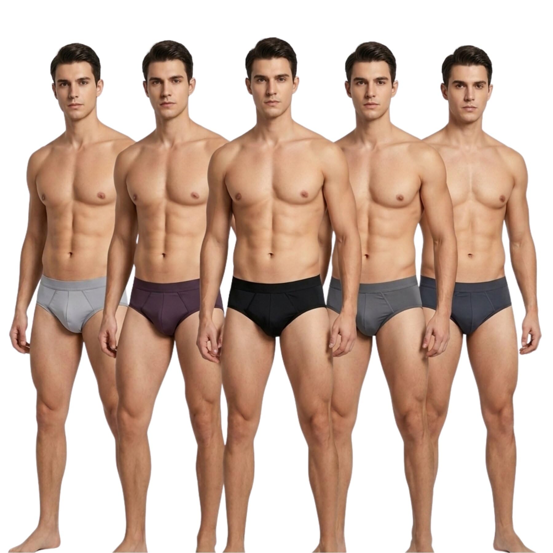 Men's Ice Silk Underwear Briefs, Quick Dry, Pack of 5-picture-37