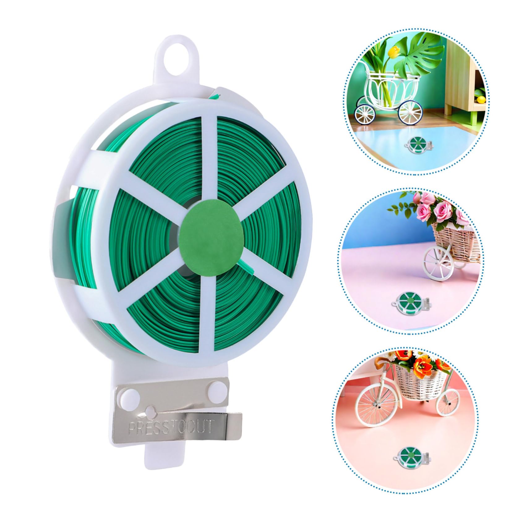 12 Pezzi Filo da Giardinaggio per Piante Rampicanti Legacci da Giardino Rivestiti in Plastica Verde 50 M Legatura Vegetale Flessibile e Riutilizzabile per Supporto Orticolo e