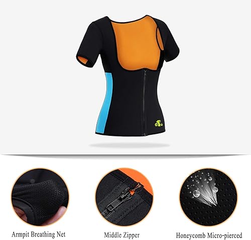 Miniatura 3 de Chaleco de sauna para mujer, traje de entrenamiento de cintura, entrenamiento, camiseta de neopreno para correr