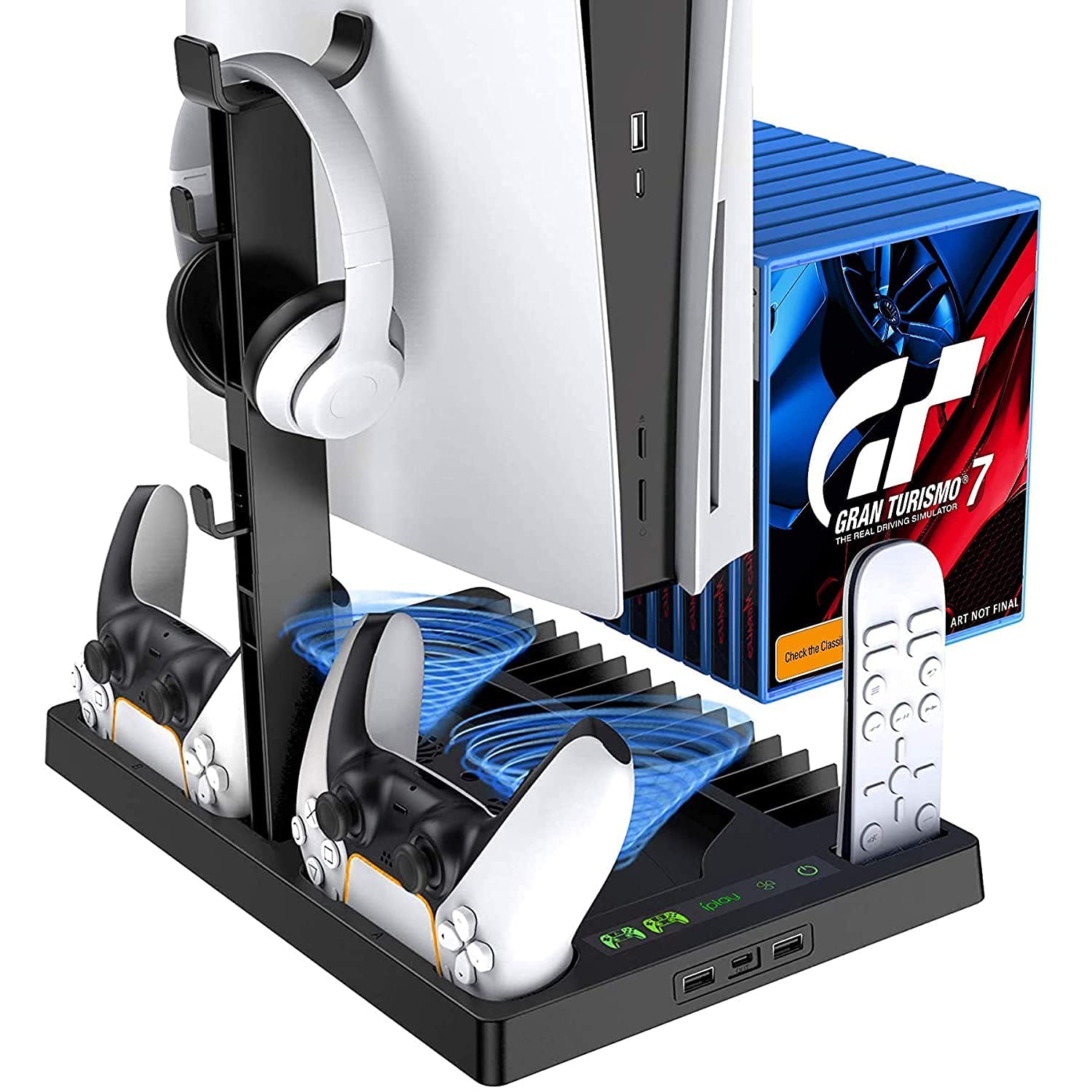 atdaraz 5 Console Charging Station Dock with Cooling System | PS5 Vertical Stand for PS5 Digital Edition/Ultra HD Console | PS5 Headset Organizer with 15 Game Slots, Black (B0B8P65H2V) Amazon Price History, Amazon Price Tracker