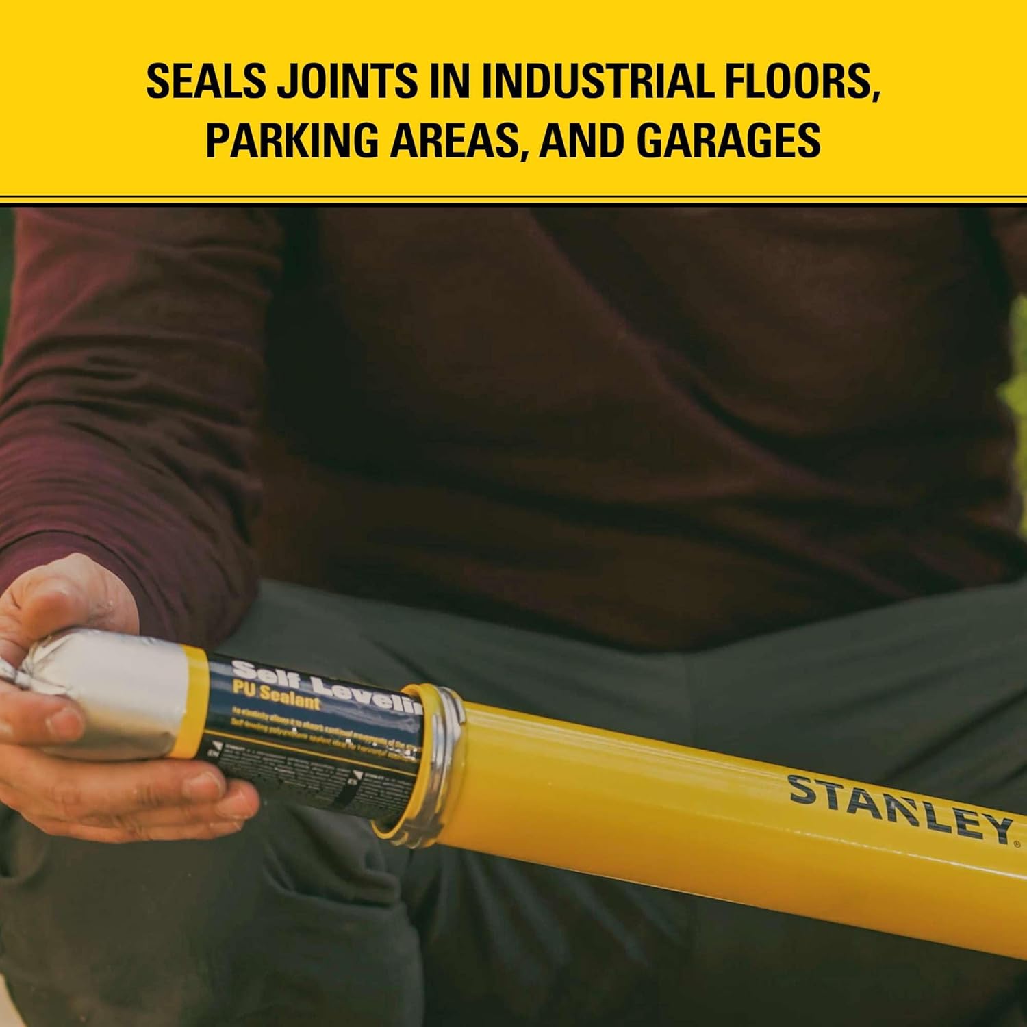 STANLEY S362 Self Leveling Polyurethane Sausage Sealant - 12x20.3Oz.White, Self-Leveling Concrete Sealant for Horizontal Expansion Joints in Industrial Floors, Driveways, Garages, Sidewalks | 12 Pack