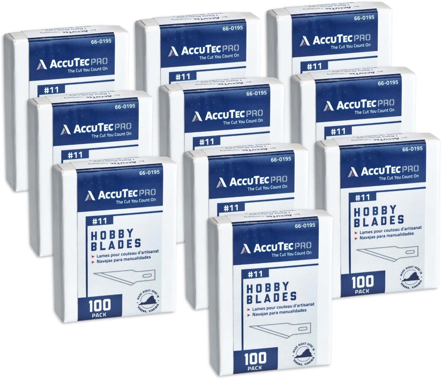 AccuTec Pro Hobby Blades 11 Standard Refill CasePack, 1000Blades Precision