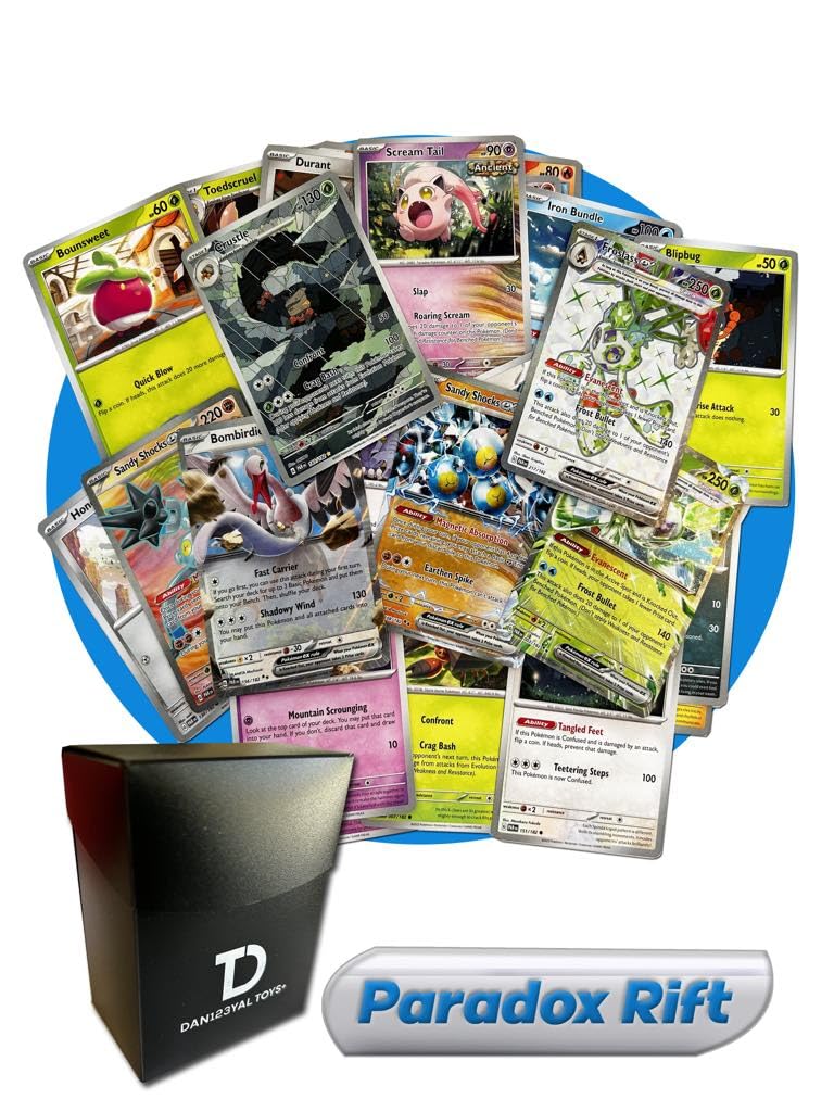 Pokemon Paradox Rift TCG Bundle - 30 Random Cards + Guaranteed Ultra Rare & Deck Box