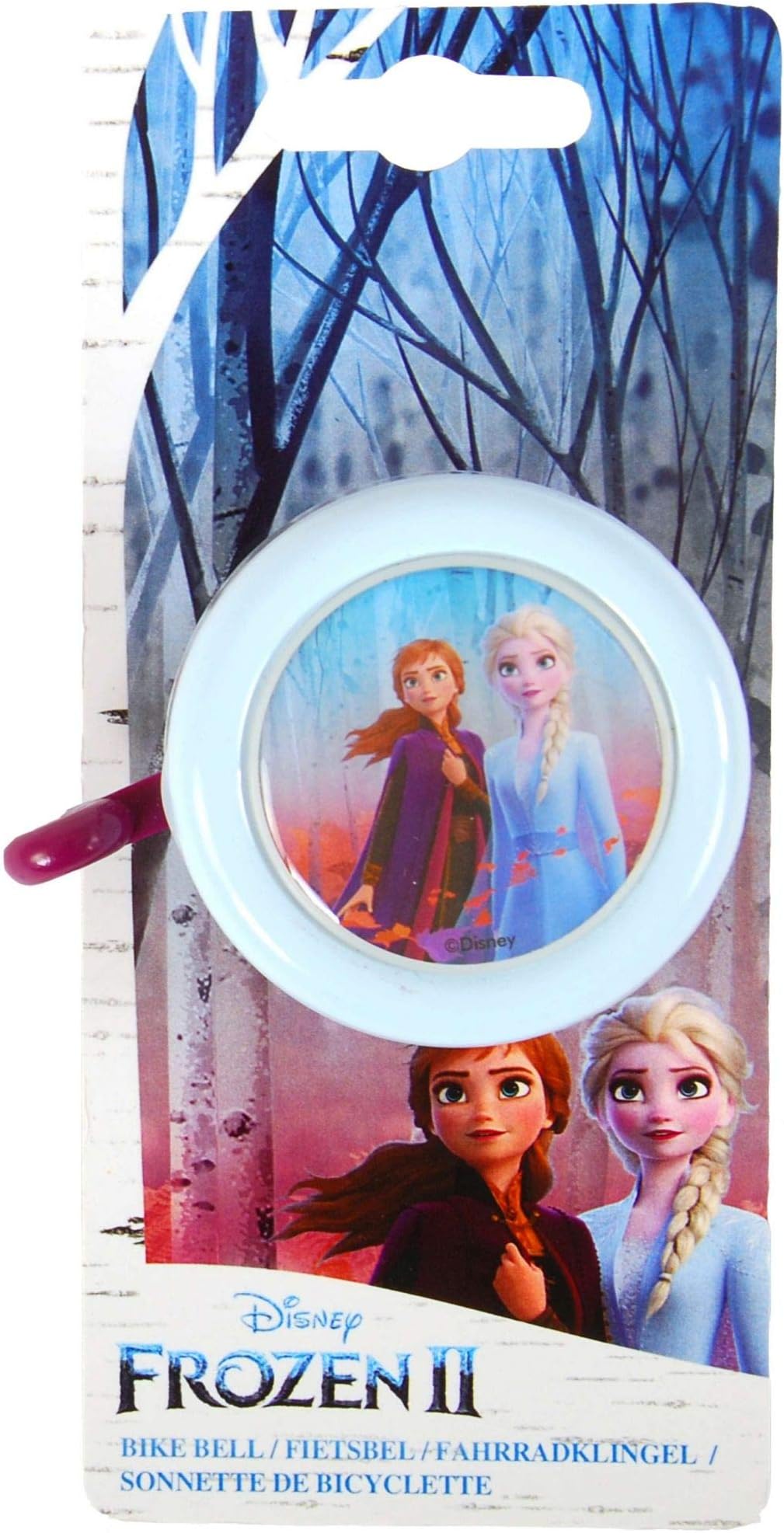 Disney Frozen 2 Bike Bell Kids - Childrens Bicycle Bells with Loud Clear Ring, Easy Install Universal Fitting for Handlebars on Bikes, Trikes & Scooters, Ages 3+ Safety & Style Kids Bike Accessories