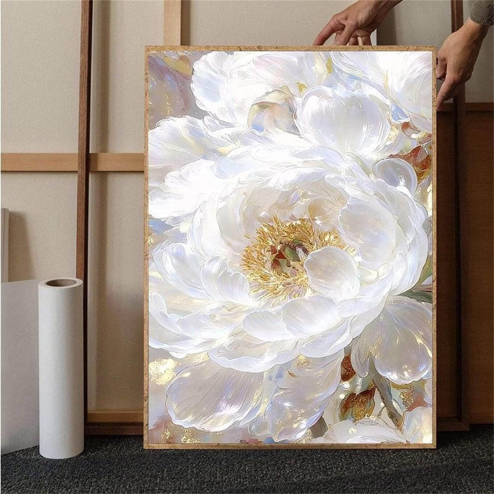 Malen Nach Zahlen Kinder ab 5 6 7 8 9 10 Jahre mit Rahmen, Blume Malen Nach Zahlen Erwachsene Anfänger, DIY Paint by Numbers Fantasie Bastelset für Kinder Mädchen und Jungen Geschenk, 80x120 cm, *747