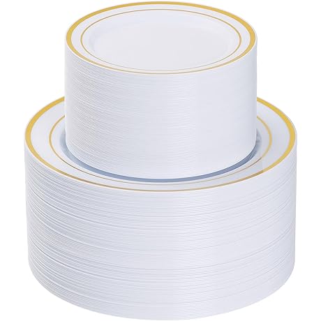 Goodluck 200PCS Gold Plastic Plates, Leading the Wedding Dinnerware Revolution