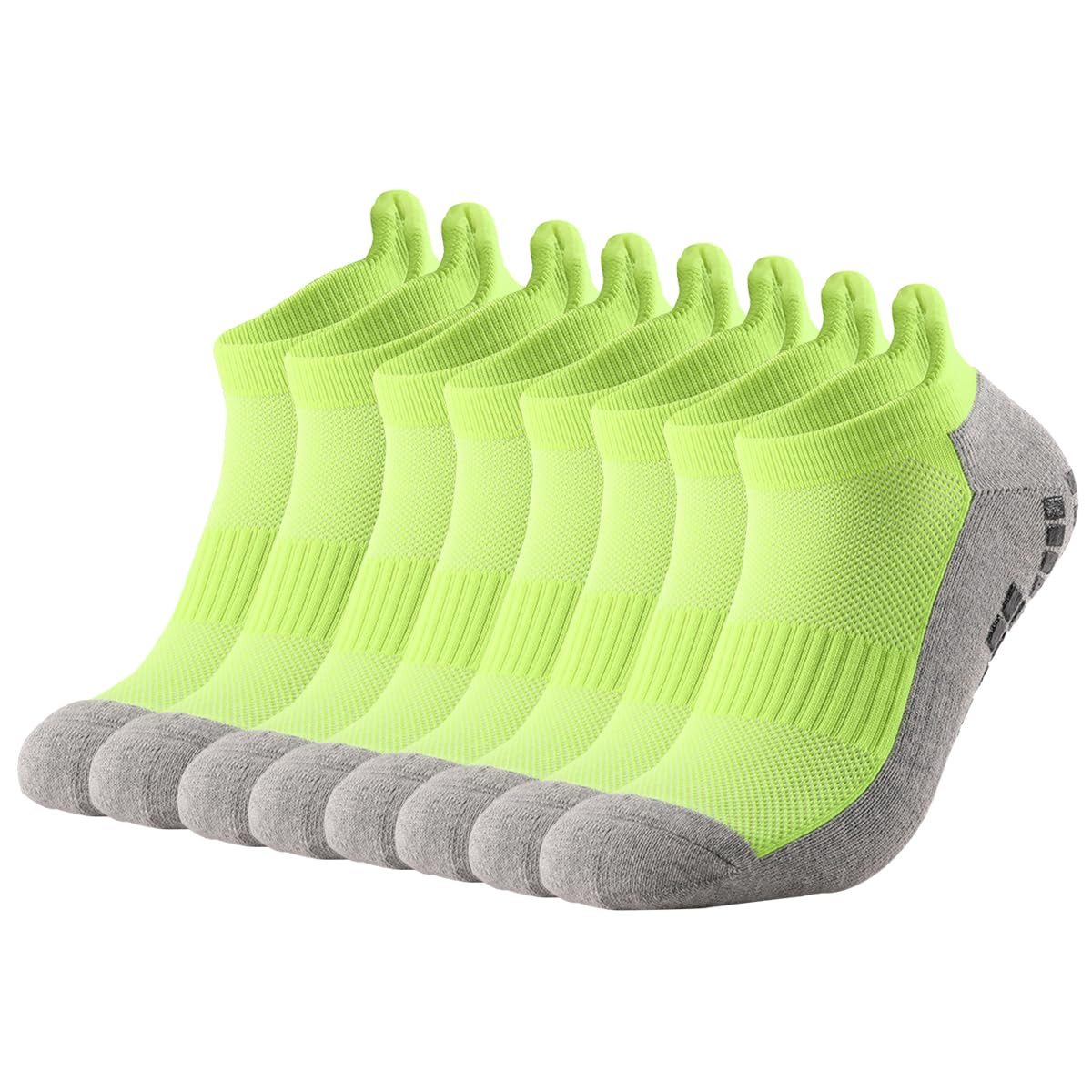 Calcetines de compresión de tobillo para hombres y mujeres, 2/4/6 pares, calcetines de compresión de corte bajo con soporte de tobillo, verde fluorescente, 8 pares, 8 Pares Verde
