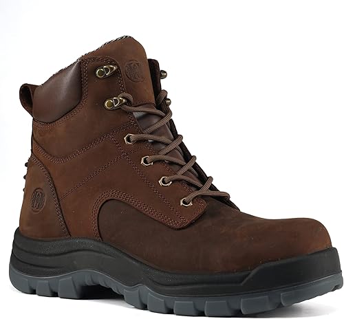 Botas de trabajo para hombre, 6 pulgadas, punta suave, resistentes al agua, antideslizantes, antipinchazos, ligeras, duraderas, transpirables