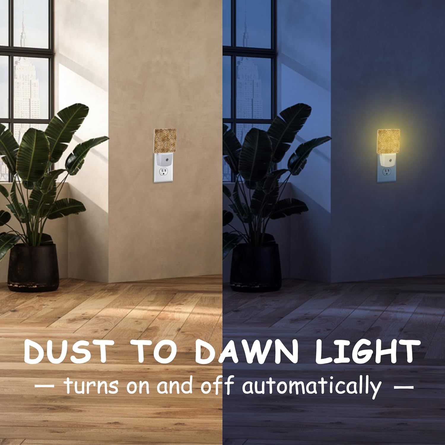 Plug Night Light,Leopard Skin Night Light Lamp Auto Sensor Energy Efficient Dusk to Dawn Lights for Girls Boys Women Room Decor,Hallway,Kitchen,Bathroom,Nursery,Stairs