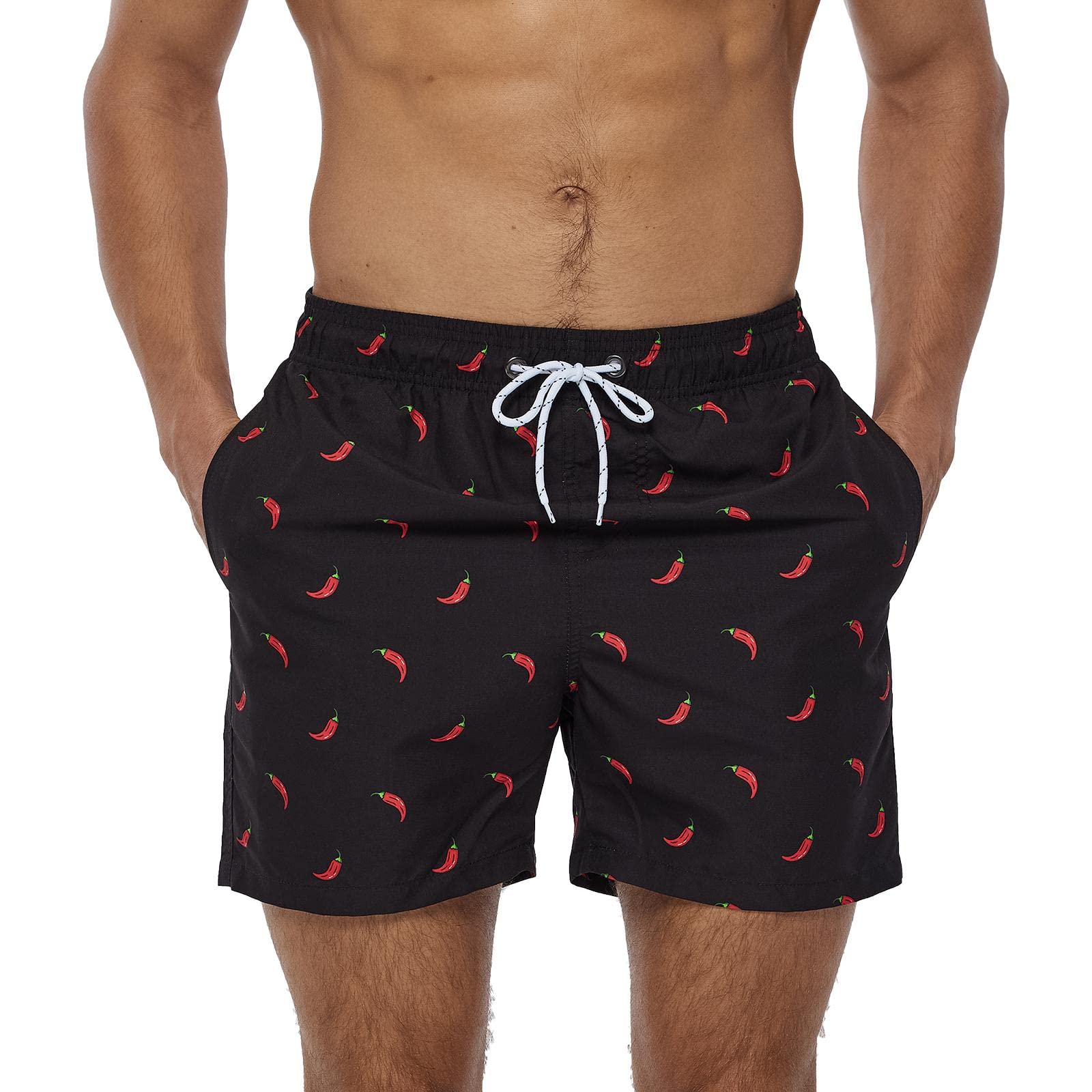 aisprts Men's Swimming Shorts Breathable Quick Drying Swimming Trunks with 3 Pockets Swimming Trunks Men with Mesh Lining and Adjustable Drawstring-picture-38