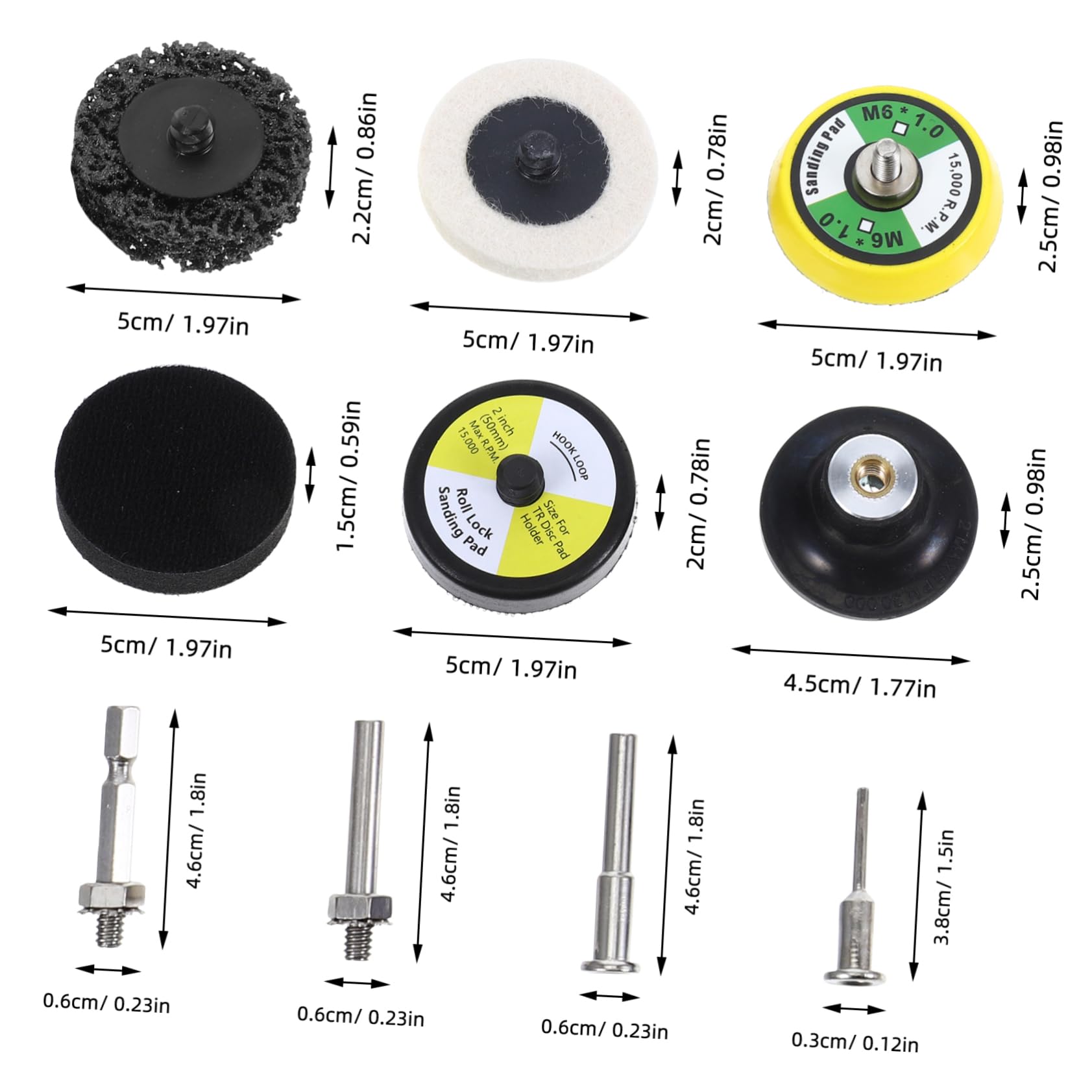 ULTECHNOVO Kit di 300 Dischi Abrasivi Rotondi per Levigatura con Platorelli da 3mm e 6mm, in Plastico e Alumina, Resistente All'usura per Lavorazione del Legno e Restauro Mobili