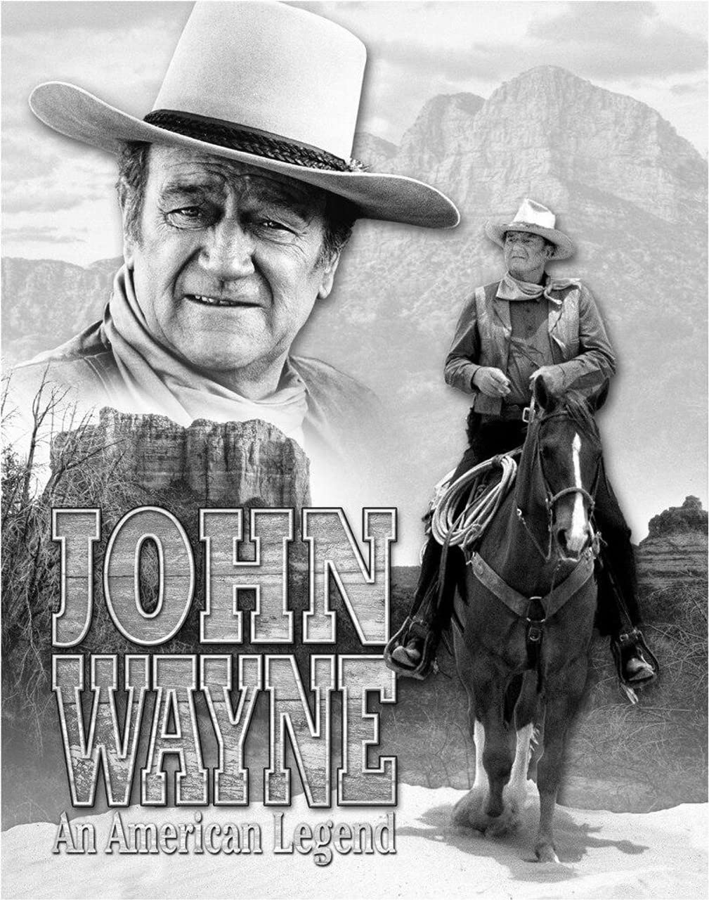Desperate Enterprises John Wayne American Legend Tin Sign - Nostalgic Vintage Metal Wall Décor - Made in USA