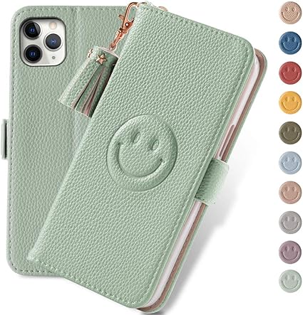 Amazon Iphone11 Pro ケース 手帳型 かわいい スマホケース アイフォン11 プロ ケース 手帳型 ブランド おしゃれ Iphone11 Pro携帯カバー ケース 手帳型アイフォン11 Pro ケース カード収納 全面保護 笑顔タッセル プレミアムレザース 全面保護スタンド機能 Iphone11
