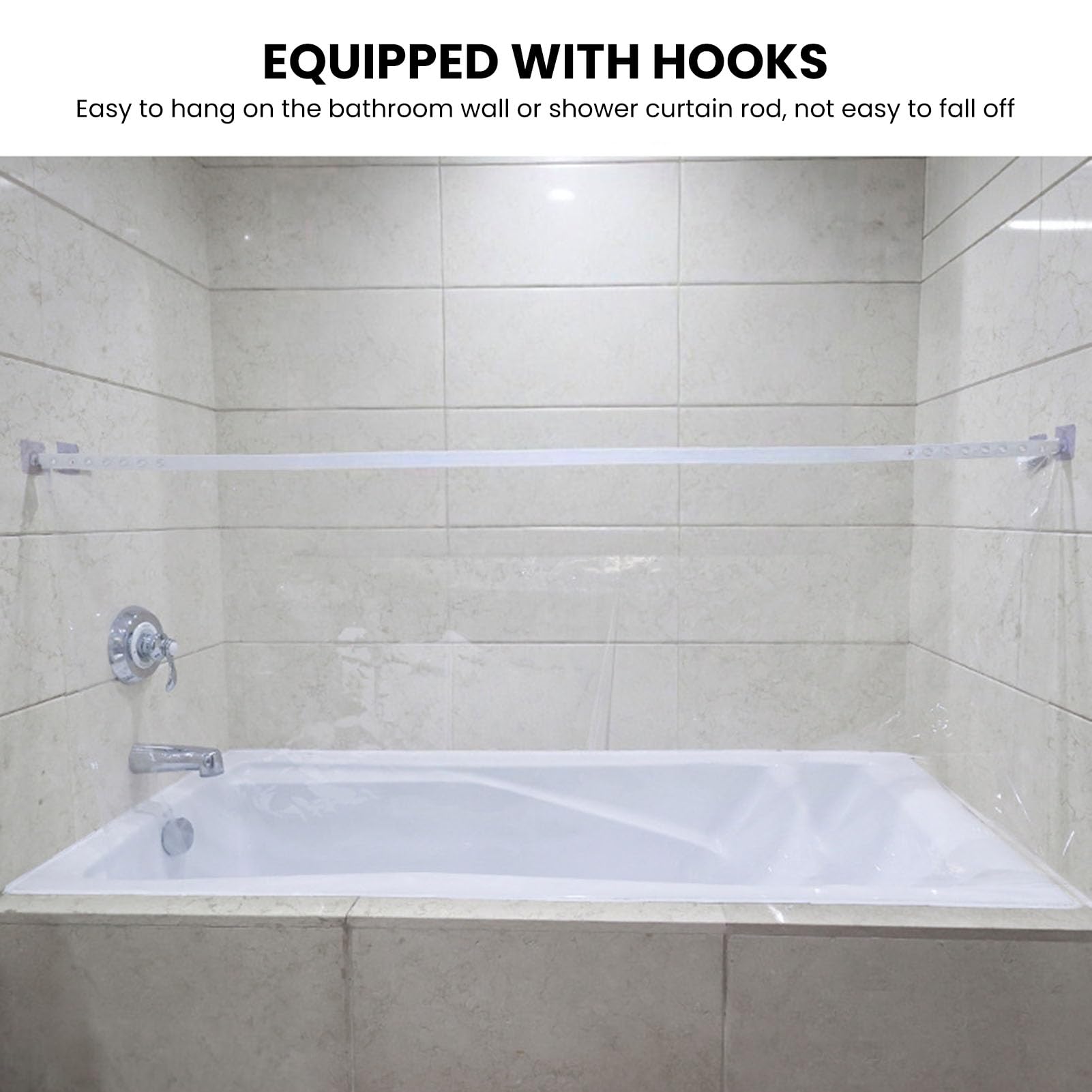 Rideau de Douche Imperméable Réglable Clair pour Ensemble de Doublure de Rideau de Douche de Salle de Bain pour Le Bain des Animaux de Compagnie et Un Usage Familial