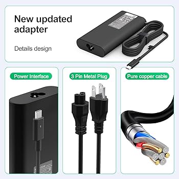Dell Precision 5520 4k タッチパネル　130w充電器付き Amazon.com: 130W Laptop Charger USB C Type C Compatible with