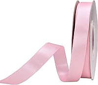 Vista 207 de YAMA Cinta de satén de doble cara, 7/8 pulgadas, 25 yardas para envolver regalos, color rosa