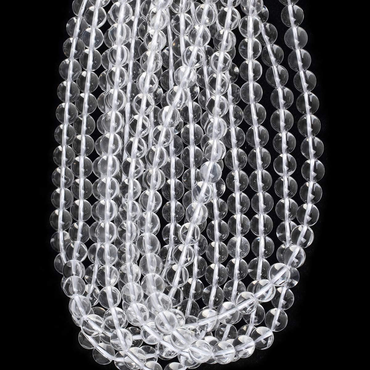 Perline Di Cristallo Di Rocca Trasparenti 8mm - Filamento Da 40cm Per Gioielli Fai Da Te - Foto 4