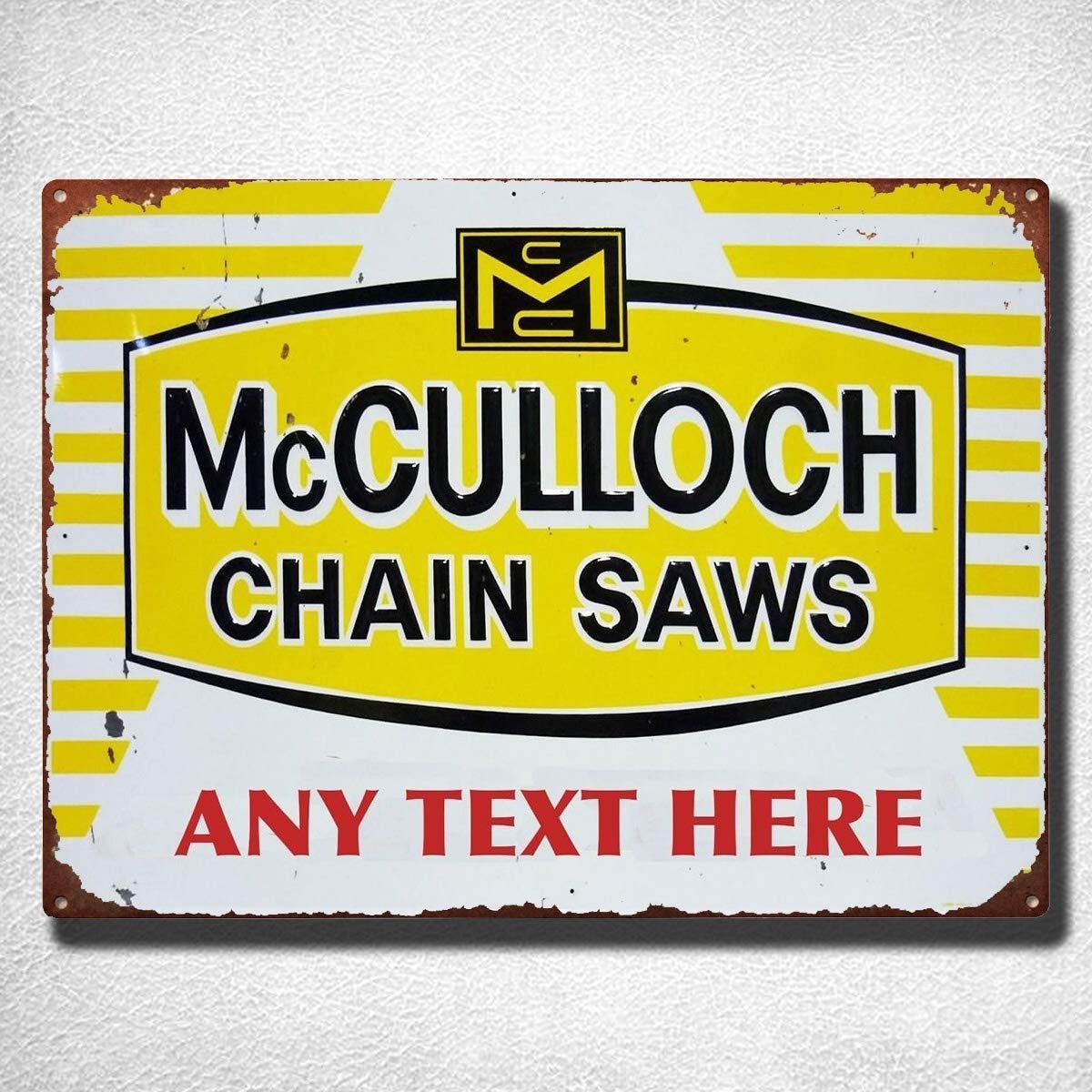 Yelacecca Tin Sign A92649 Mcculloch Chainaw Repairales Retro Vintage Bar Pub Home Metal Poster Wall Art Decor Vintage Tin Sign Size: Approx. 20 * 30Cm/ 7.8 * 11.8 Inch(L * W)