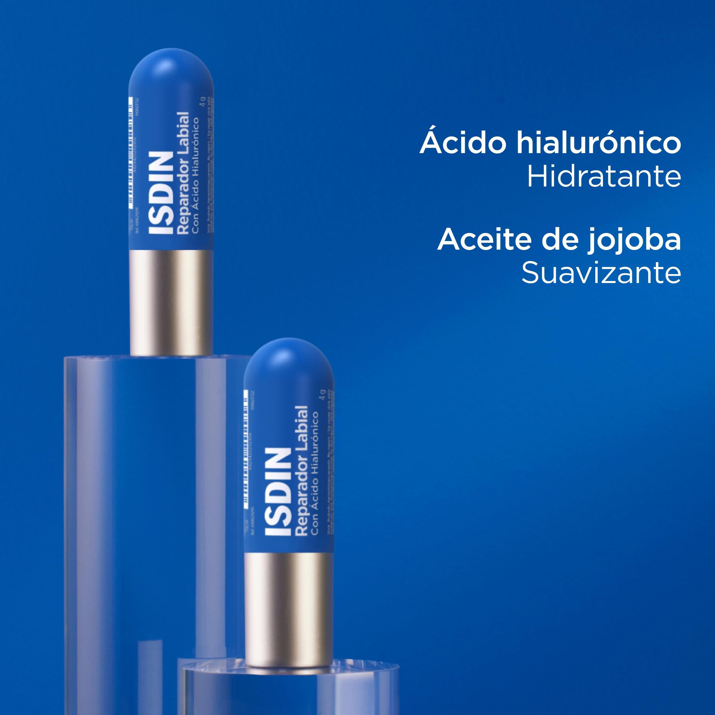 ISDIN Reparador Labial Stick, PACK TRIO Reparador Labial en barra con ácido hialurónico que protege y repara los labios, 3 unidades, 12g