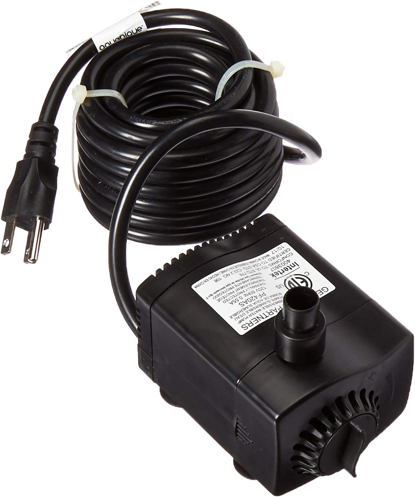 AQUANIQUE52436 Auto-Off Fountain Pump, Black
