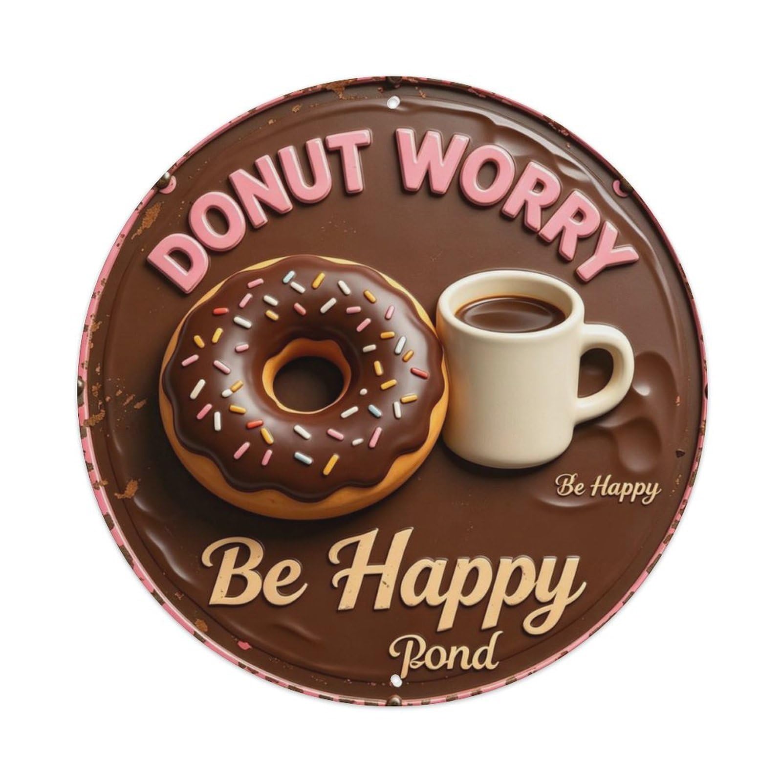 Be Happy Metal Tin Sign Plaque