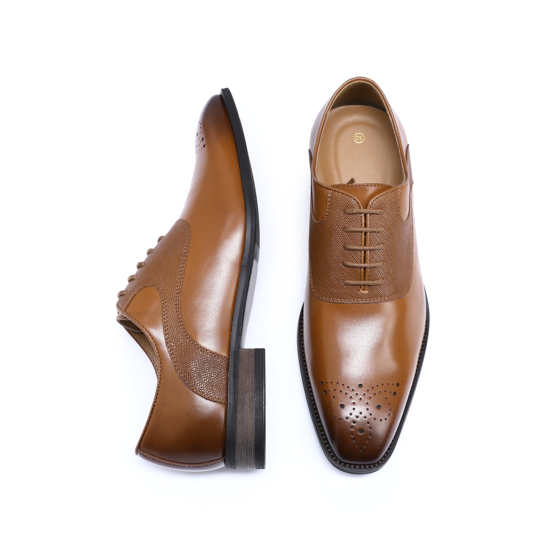 YFFUSHI Chaussures Habillées Homme Oxfords Classique Ville Formel Mariage | Brogues, Simili-Cuir, à Lacets, Gradient, Bout Carré, Affaires, Cérémonies, Soirée
