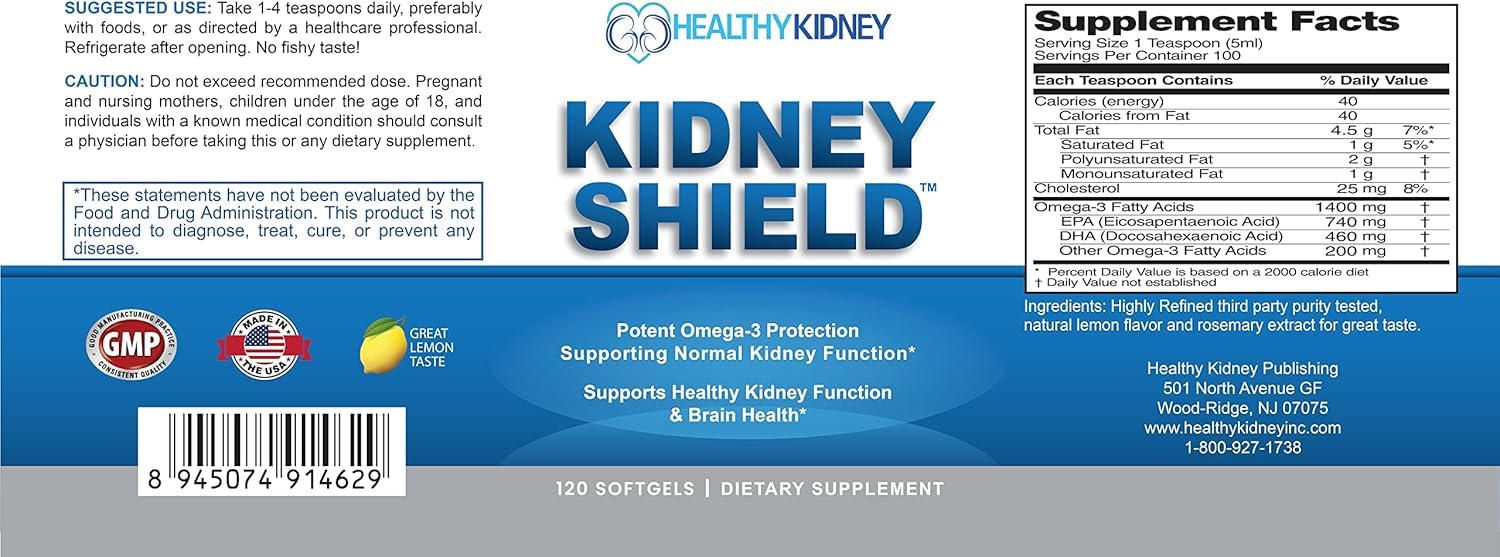Kidney Shield 2-Pack Kidney Support Supplement Fish Oil Omega-3 Fatty Acid Renal Pills — Amazon image 6