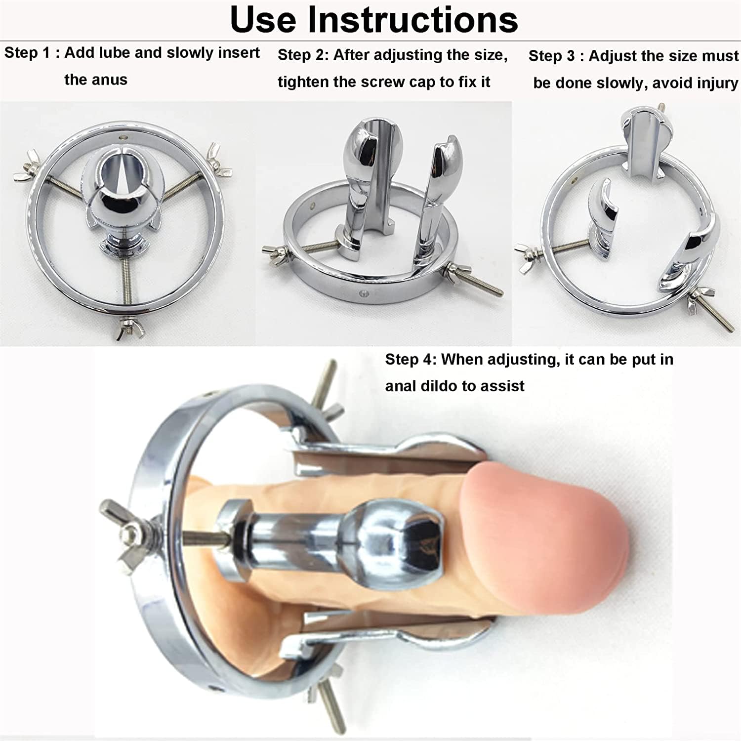 Plug Anal Métal BDSM - Dilatateur Expanseur, Jouet Sexuel Adulte