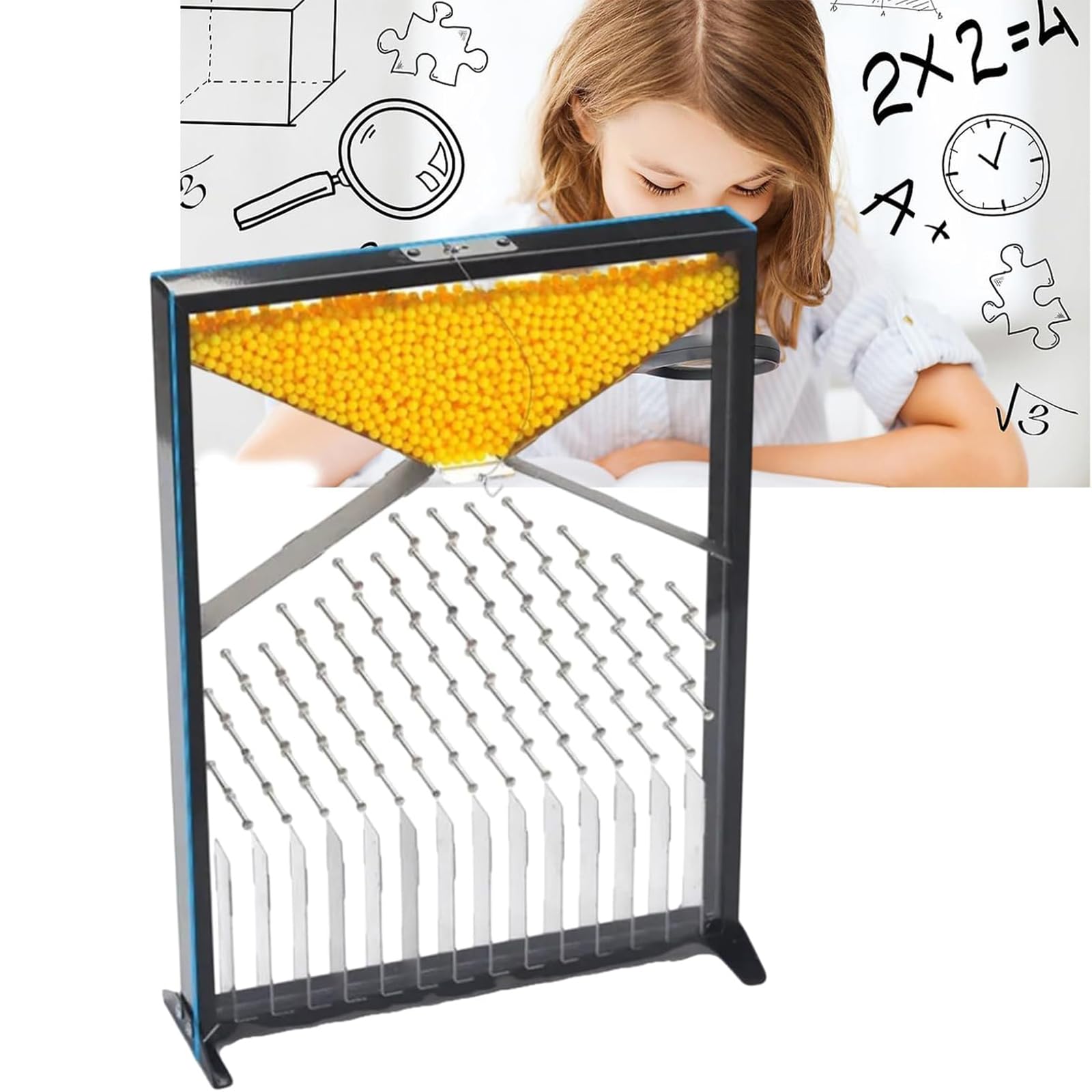 Adtzpc Galton Board Desk Toy, Dalton Board Probability Demonstration Model, Effective Statistical Law & Randomly Distributed Physics Lab Demonstrations, for Physical School Laboratory Teaching