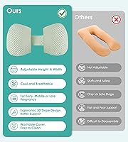 Vista 7 de Almohada de embarazo refrescante para dormir, desmontable y ajustable, almohada de maternidad de apoyo de doble cara, agradable a la piel