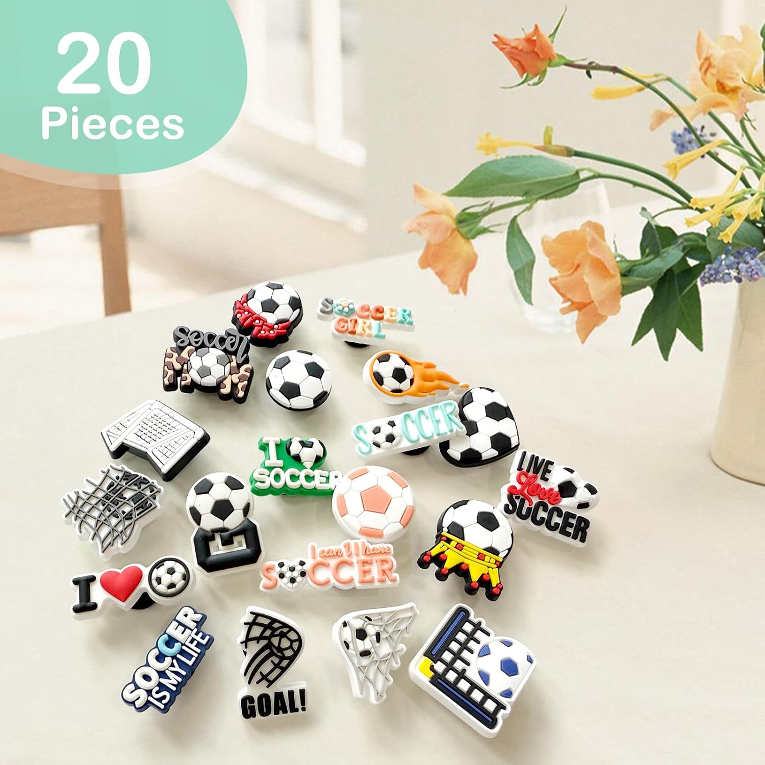 Sports Shoes Charms Decoration, Ball Cheerleading Fitness Softball Running Baseball Gymnastics Ballet Tennis Soccer Swimming Volleyball Basketball Football Skiing Shoe Charms for Croc Clog Sandals