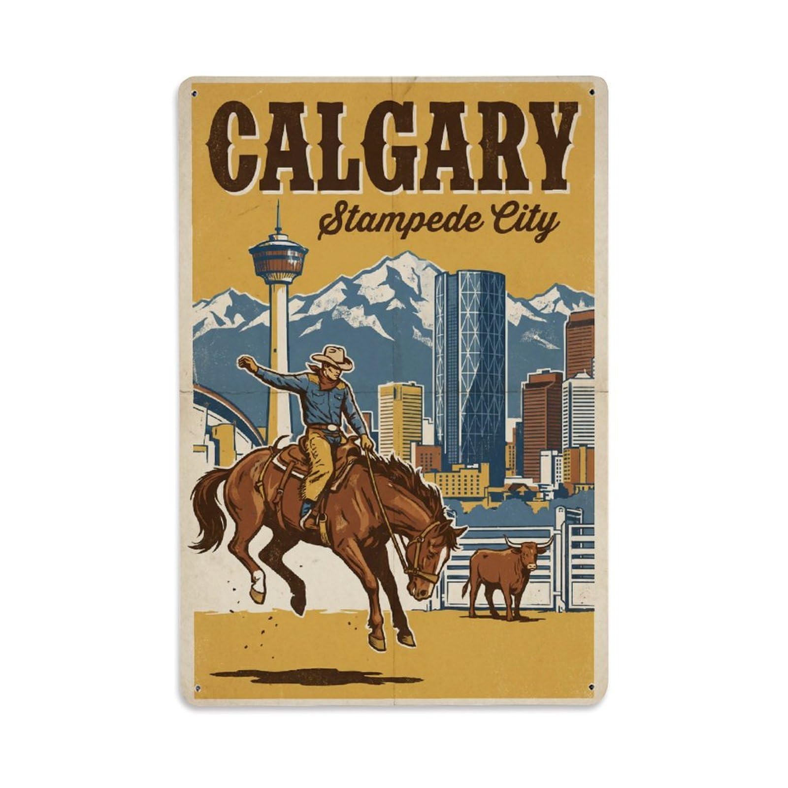 Gead 8X12inch Style Retro Travel Canada Calgary Metal Tin Sign
