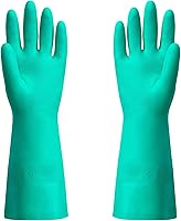 ThxToms Chemical Resistant Nitrile Gloves - Latex-Free, Diamond Grip, Heavy-Duty Protection Against Acids, Oils & Solvents, Medium 1 Pair